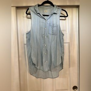 Hollister high low sleeveless denim cardigan